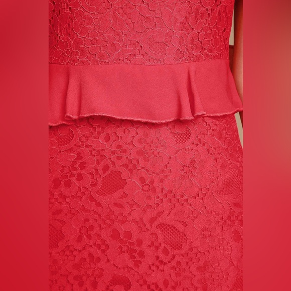 Lulu’s Dance of Romance Red Lace Cold-Shoulder Midi Dress - Picture 5 of 12